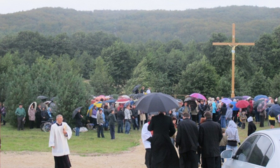 Poświęcenie miejsca pod budowę nowego kościoła na Śmiechowie - 14.09.2011