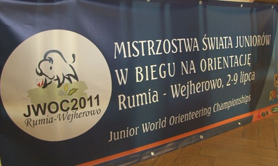 Konferencja dotycząca Mistrzostw Świata Juniorów w Biegu na Orientację 2011 w wejherowskim ratuszu.