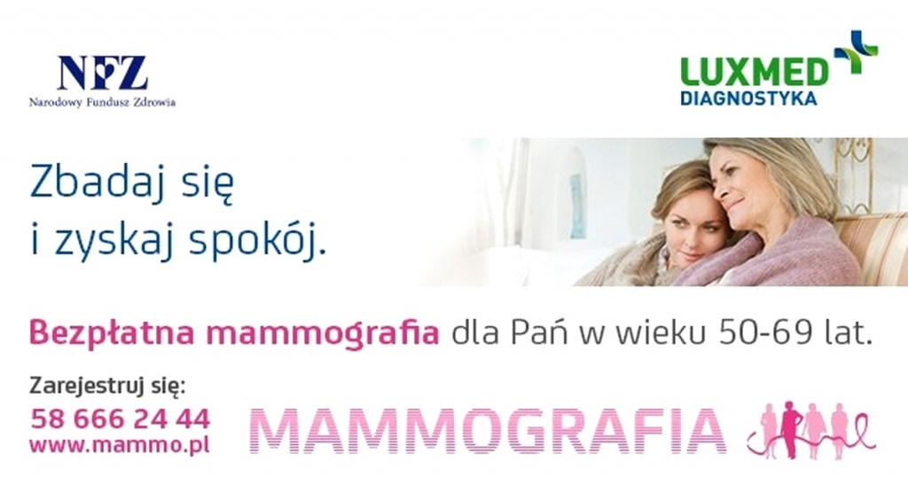 Bezpłatne badania mammograficzne w Wejherowie