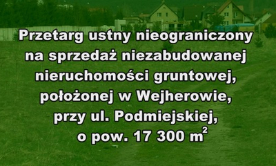 Przetarg ustny nieograniczony.