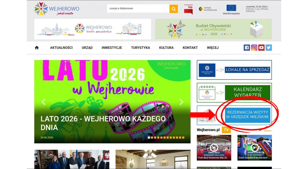 Umów wizytę w Urzędzie Miejskim w Wejherowie bez stania w kolejce!