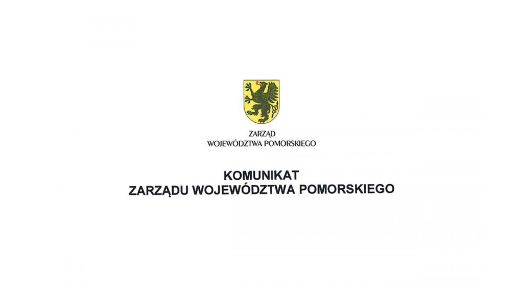 Komunikat Zarządu Województwa Pomorskiego 