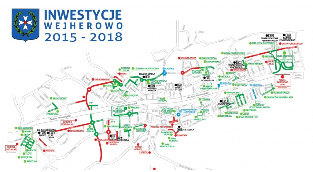 Mapa inwestycji Wejherowa