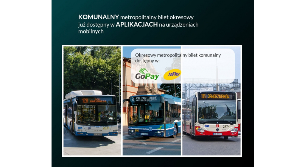 Metropolitalny komunalny bilet miesięczny dostępny przez aplikacje mobilne!