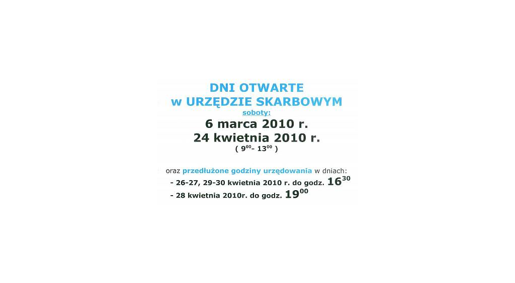 
Dni Otwarte w Urzędzie Skarbowym
