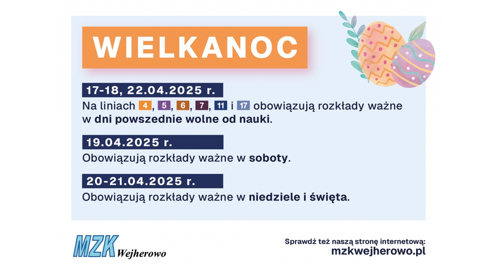 Komunikacja miejska w okresie Świąt Wielkanocnych