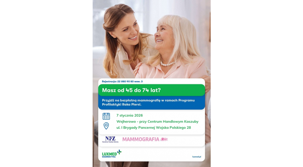  Mobilna pracownia mammograficzna w Wejherowie 