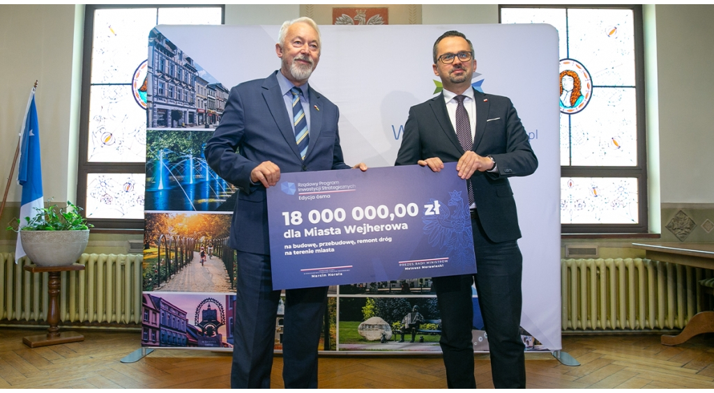 Wejherowo otrzymało 18 mln zł wsparcia na inwestycje drogowe 