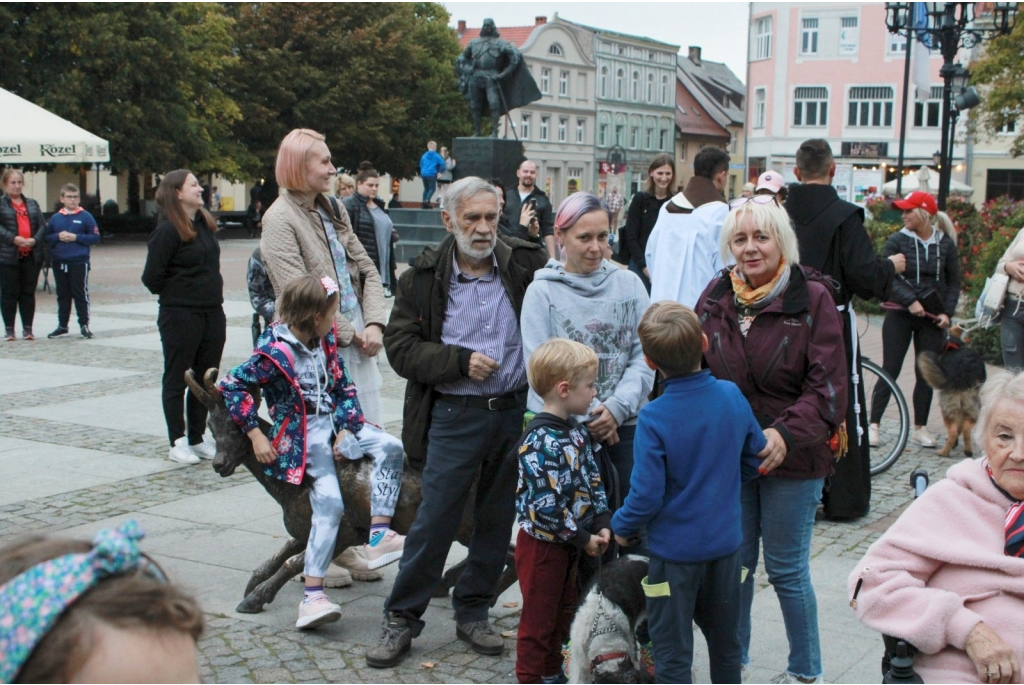 Wyświęcenie zwierząt domowych przy figurze św. Franciszka