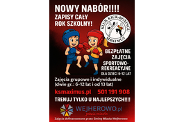  Zapisy do Wejherowskiej Sekcji Kickboxingu KS „MAXIMUS”