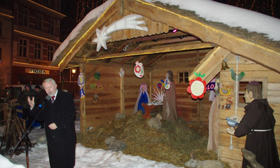Otwarcie Szopki Bożonarodzeniowej na wejherowskim rynku. 19.12.2009