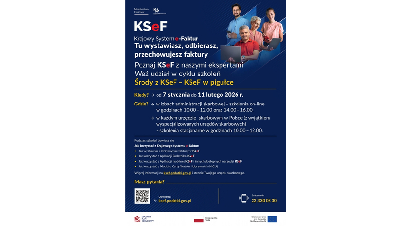 Środy z KSeF - cykl bezpłatnych szkoleń w Urzędach Skarbowych