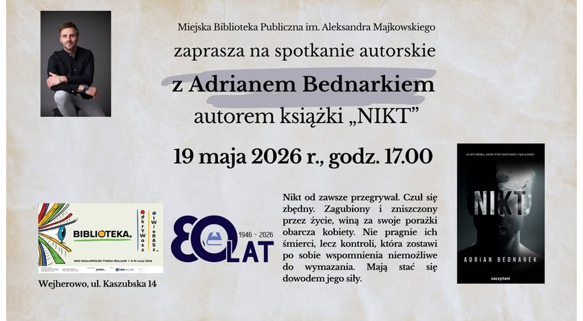 Spotkanie autorskie z Adrianem Bednarkiem